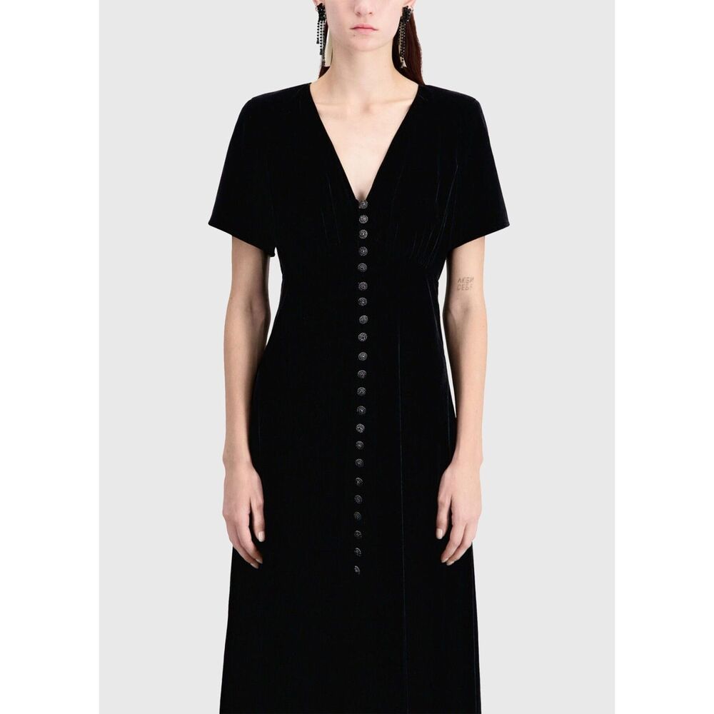 The Kooples - Bijou Button Down Velvet Midi Dress - 0 - NWT